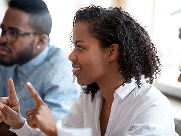 Young adults in a classroom